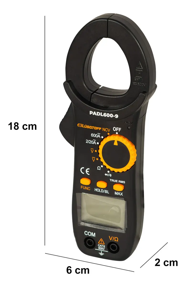 Pinza Amperimétrica Digital 600v Capacimetro Lusqtoff Black - Imagen 6