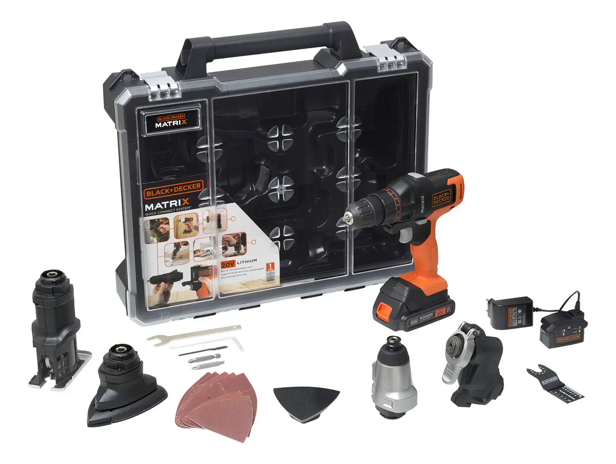 Set De Herramientas Black + Decker 6 En 1 Matrix 20v Litio Color Anaranjado