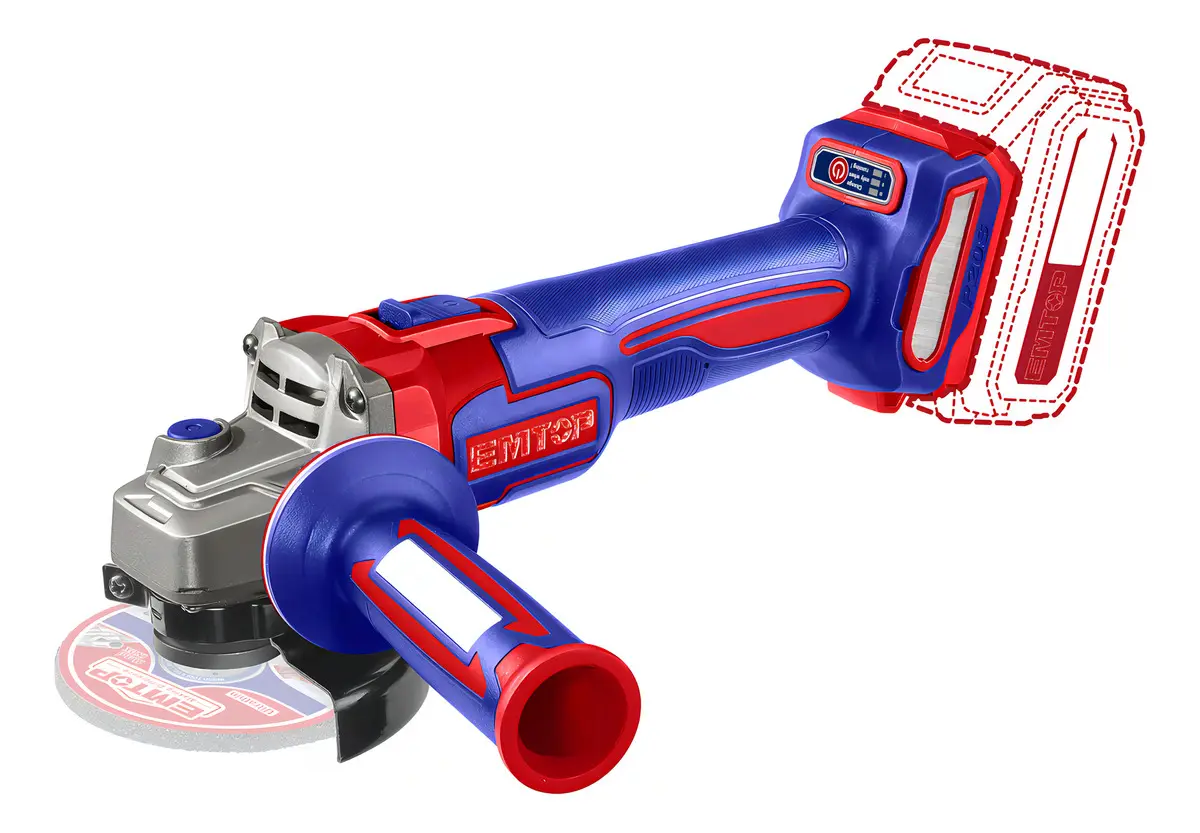 Amoladora Angular Inalámbrica Emtop 115mm Velocidad 9000rpm