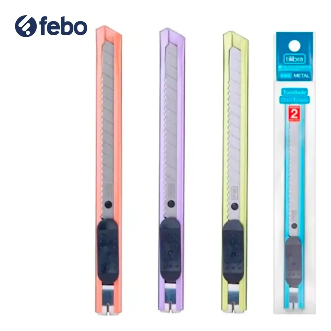 Pack X2 Trinchetas Deli Vivid Metal Finas E2066 Febo - Imagen 3