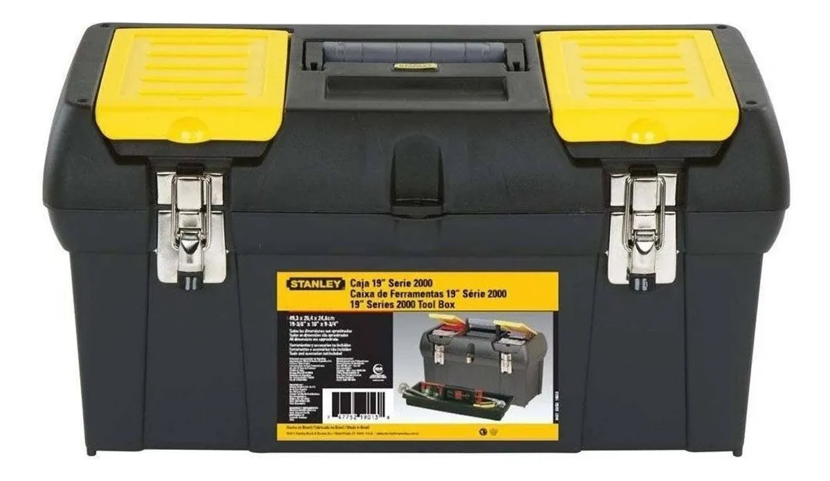 Caja De Herramientas Stanley 19013 Plástico 19 Cierre Metal Negro - Imagen 3