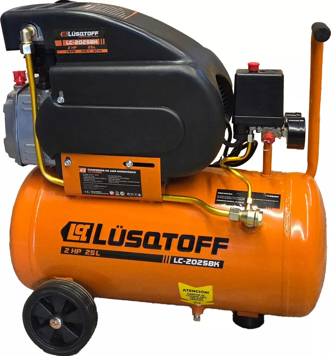 Compresor de aire eléctrico portátil Lüsqtoff LC-2025 25L 2hp - Imagen 5