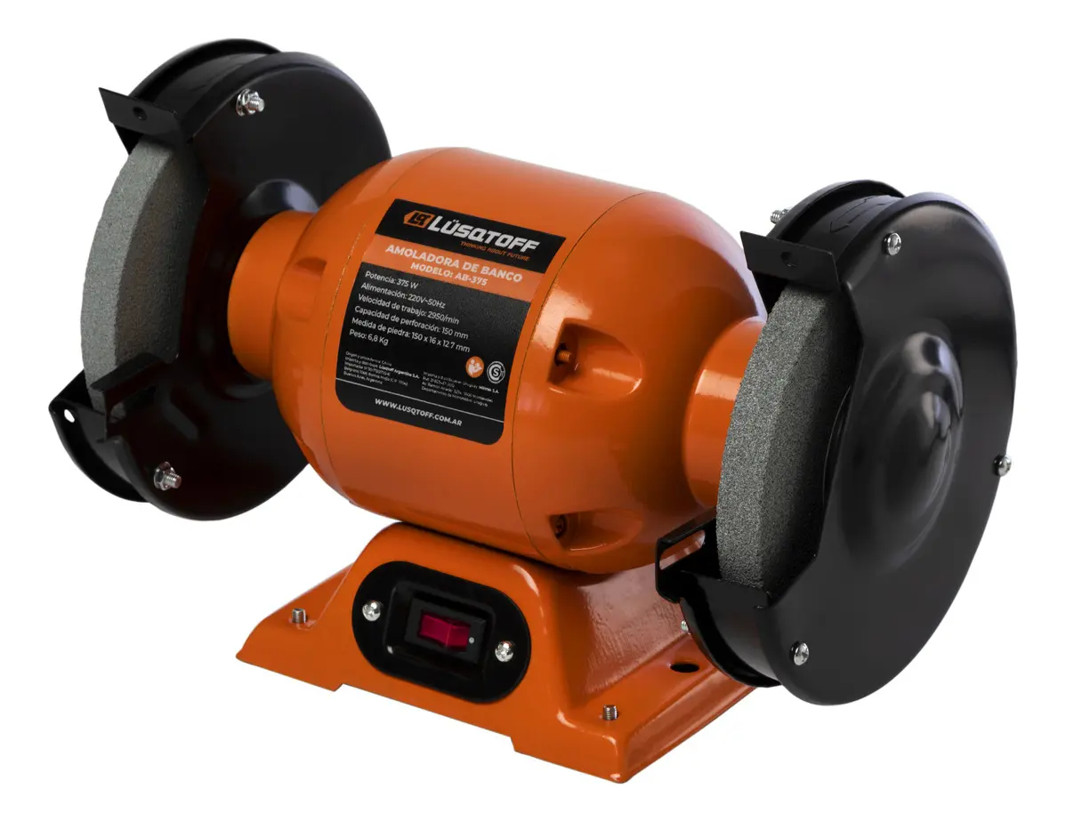 Amoladora De Banco 375 W Lusqtoff Color Naranja Frecuencia 50 Hz - Imagen 6
