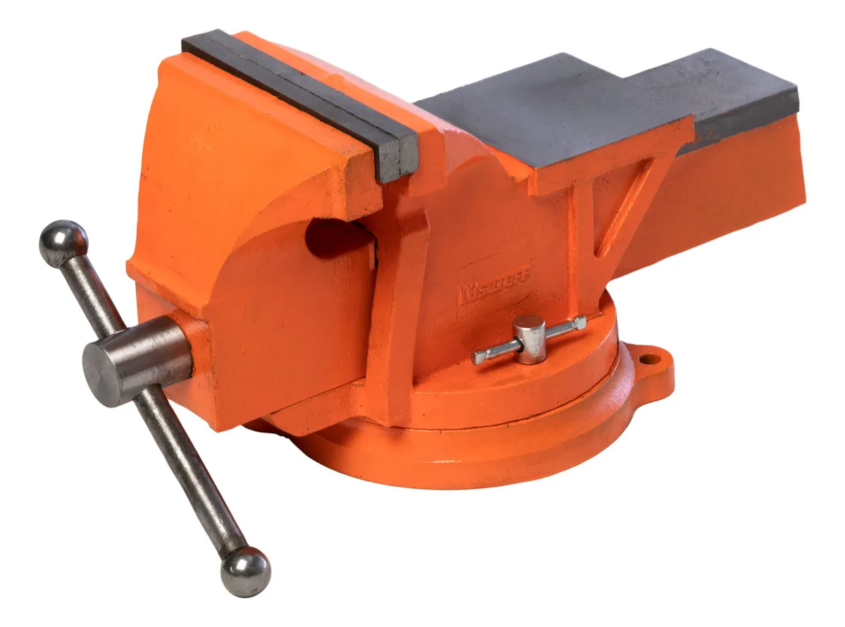Morsa De Banco Base Giratoria 6 Y Yunque Lüsqtoff Lmo6 Naranja