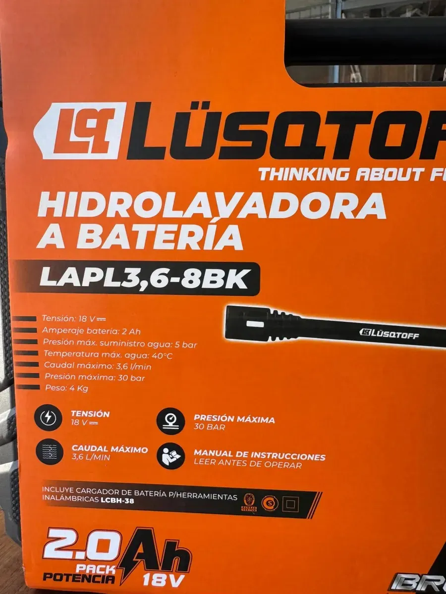 Lüsqtoff LAPL3.6-8BK hidrolavadora a presion inalambrica 30 bar frecuencia 50 - Imagen 11